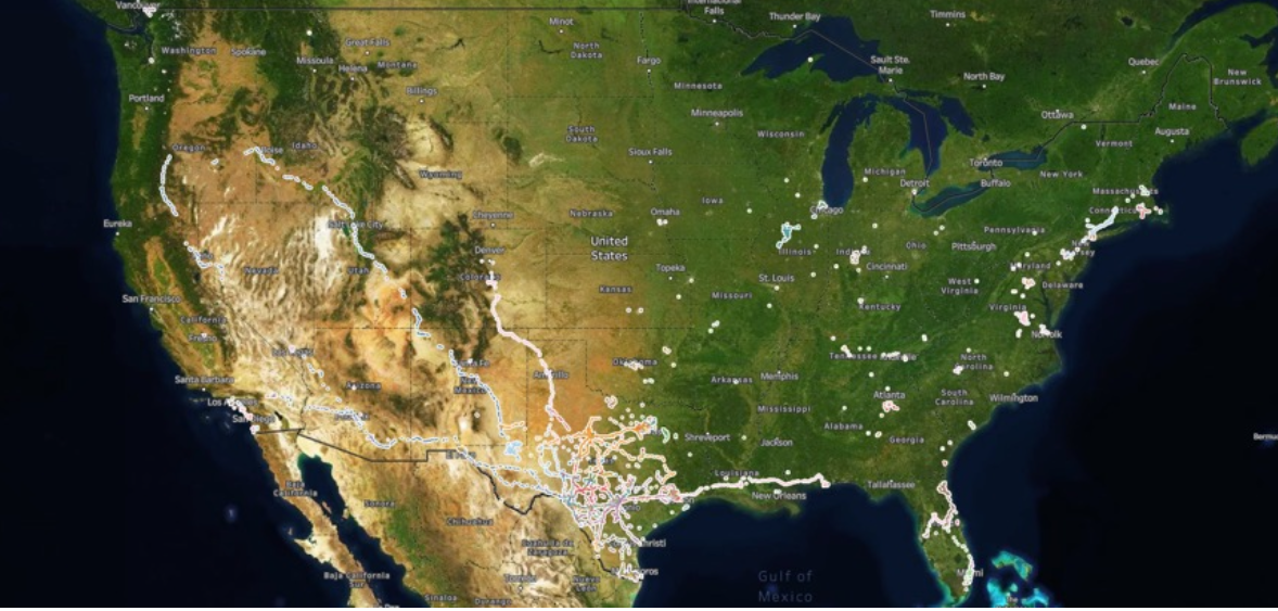 Nation-wide locations originating from Del Rio and Val Verde