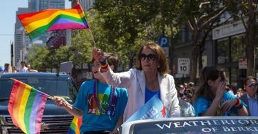 Pelosi throws first pitch during Nationals' LGBTQ Pride event